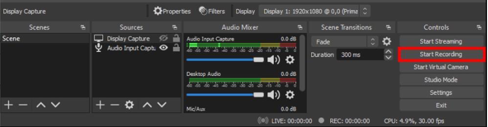 Start Recording with OBS